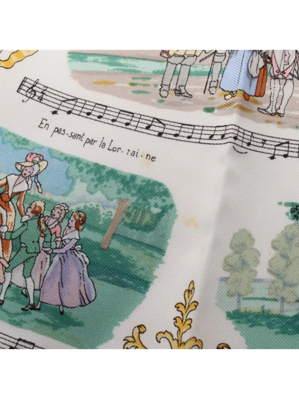 Hermes Scarf Petit Carre 45 Chansons de France Silk